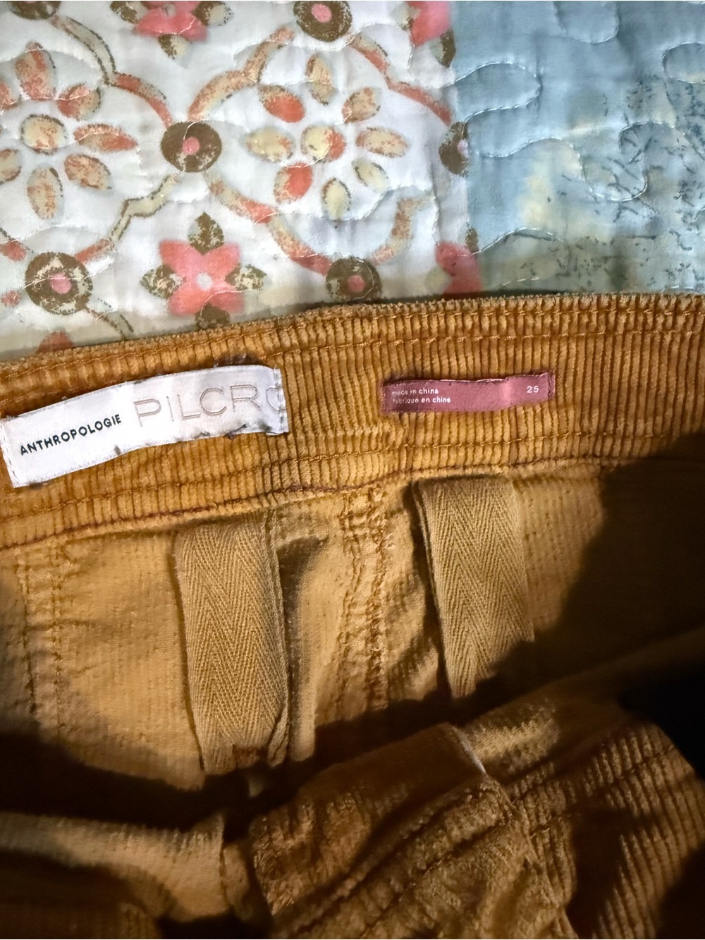 Pilcro Mustard Corduroy Pants Wide leg size 25 Outdoor Cottagecore - Picture 14 of 15